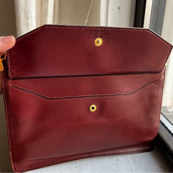 Vintage Cartier Portfolio w/ Matching Wallet, Burgundy Leather & Gold Hardware - Picture 9 of 13